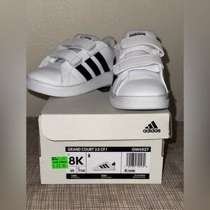 Adidas Kids Sneakers White with Black Stripes